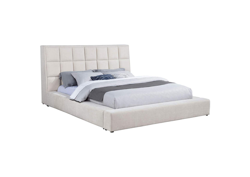 315948CRMKE Dreux Upholstered Eastern King Panel Platform Bed Cream