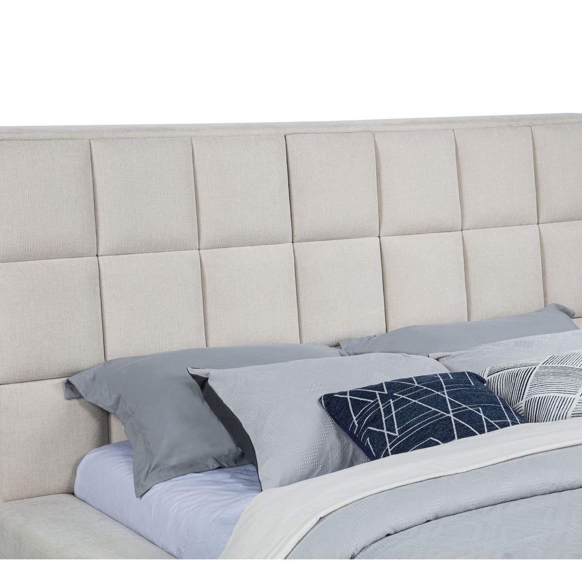 315948CRMKE Dreux Upholstered Eastern King Panel Platform Bed Cream