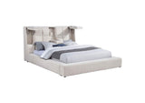 315948CRMKW Dreux Upholstered California King Panel Platform Bed Cream
