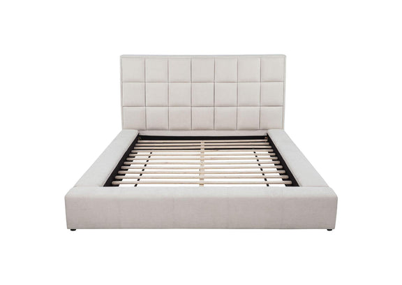 315948CRMKW Dreux Upholstered California King Panel Platform Bed Cream