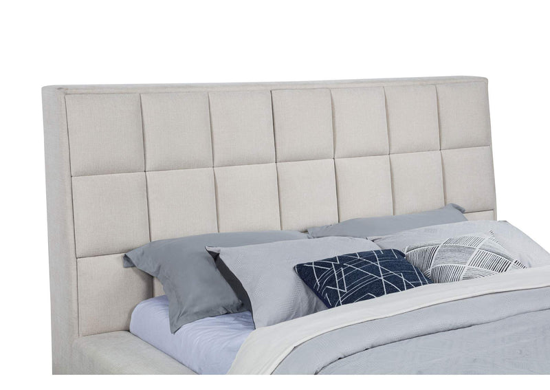 315948CRMKW Dreux Upholstered California King Panel Platform Bed Cream