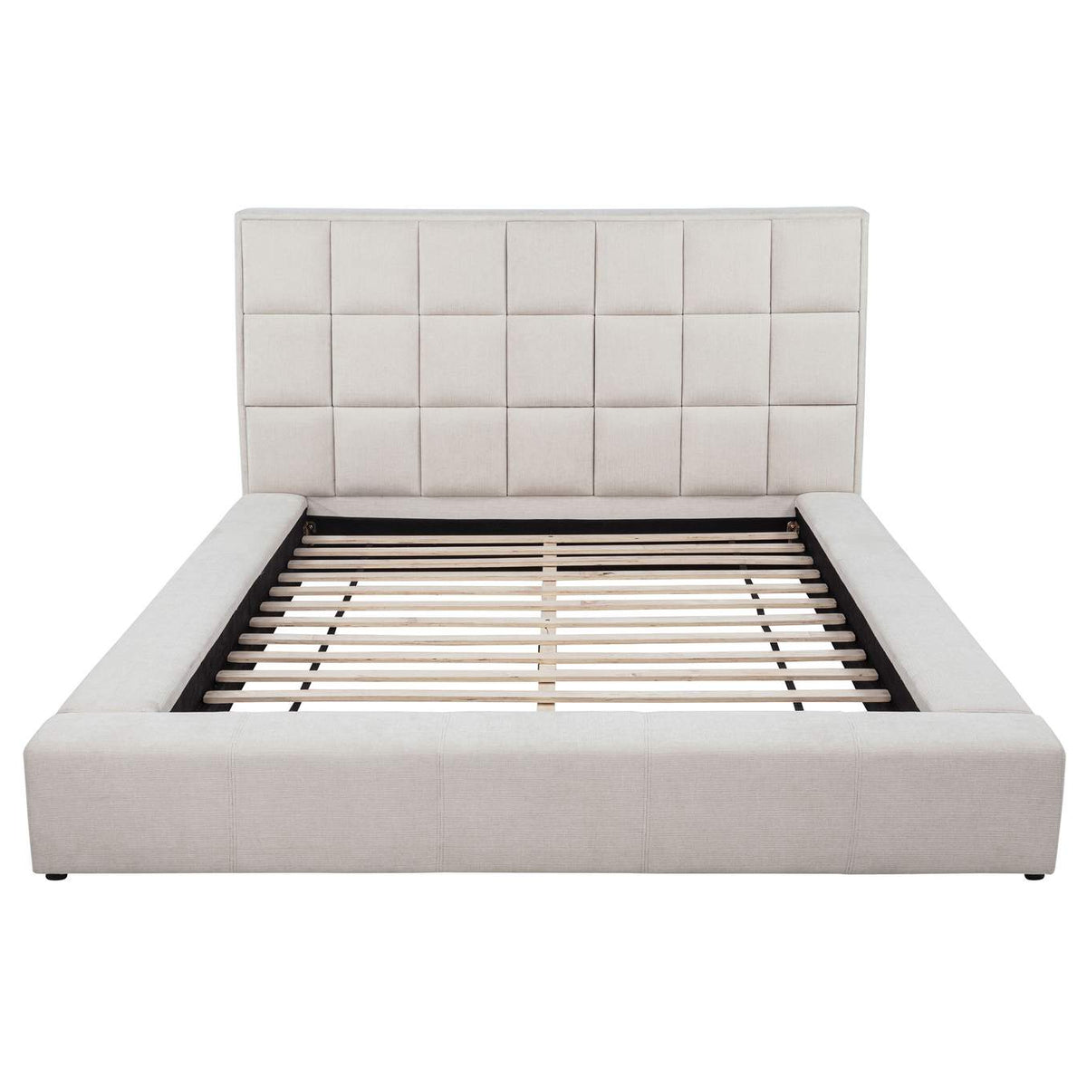 315948CRMQ Dreux Upholstered Queen Panel Platform Bed Cream