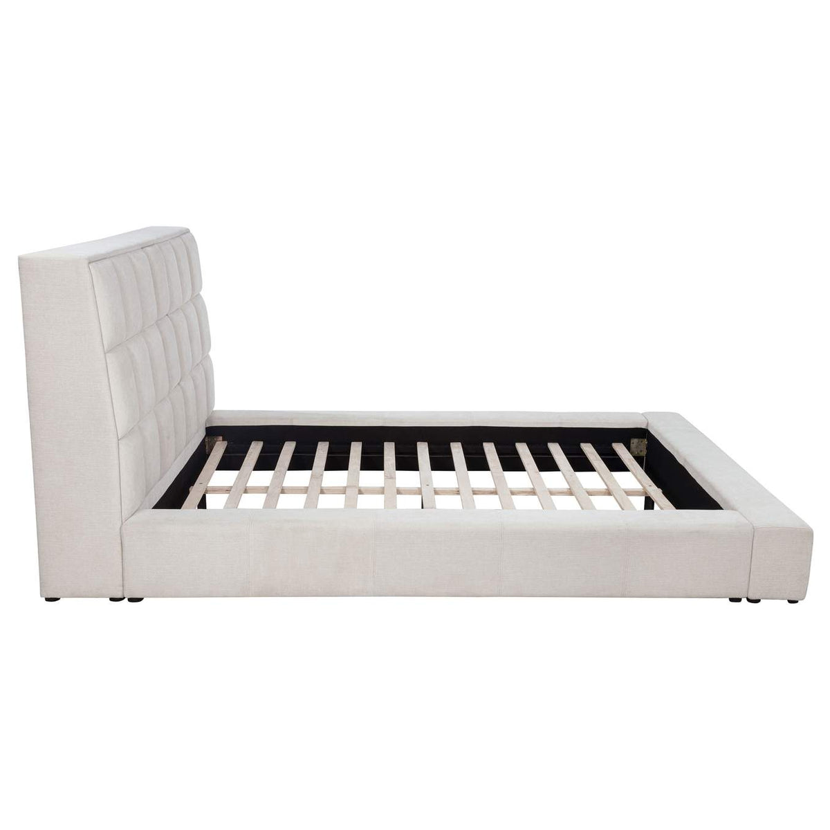 315948CRMQ Dreux Upholstered Queen Panel Platform Bed Cream