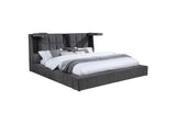 315948GRYKE Dreux Upholstered Eastern King Panel Platform Bed Grey