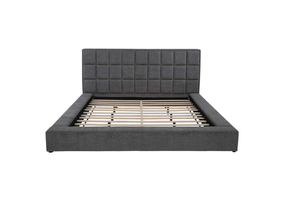 315948GRYKE Dreux Upholstered Eastern King Panel Platform Bed Grey