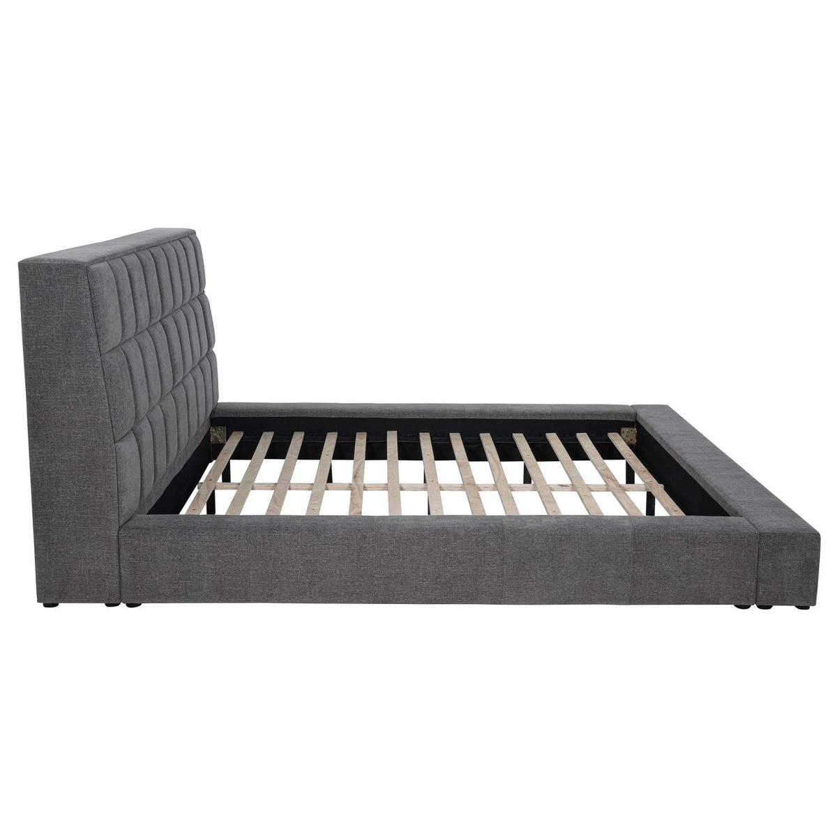 315948GRYKE Dreux Upholstered Eastern King Panel Platform Bed Grey