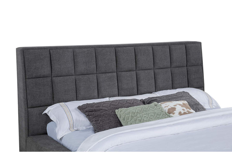 315948GRYKE Dreux Upholstered Eastern King Panel Platform Bed Grey