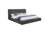 315948GRYKW Dreux Upholstered California King Panel Platform Bed Grey