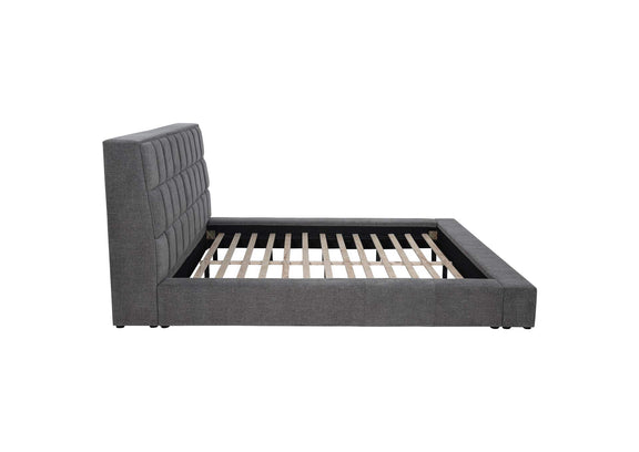 315948GRYKW Dreux Upholstered California King Panel Platform Bed Grey