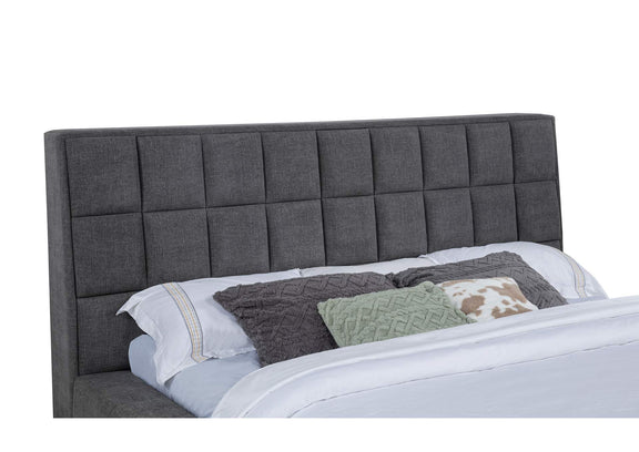 315948GRYKW Dreux Upholstered California King Panel Platform Bed Grey