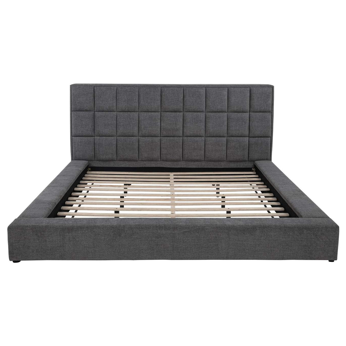 315948GRYQ Dreux Upholstered Queen Panel Platform Bed Grey