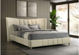 315956KE Evelyn Upholstered Eastern King Panel Platform Bed Ivory