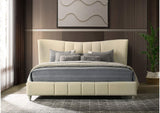 315956KE Evelyn Upholstered Eastern King Panel Platform Bed Ivory