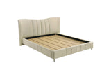 315956KE Evelyn Upholstered Eastern King Panel Platform Bed Ivory