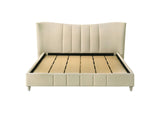 315956KE Evelyn Upholstered Eastern King Panel Platform Bed Ivory