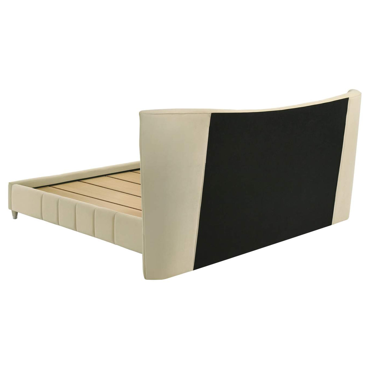 315956KE Evelyn Upholstered Eastern King Panel Platform Bed Ivory