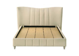 315956Q Evelyn Upholstered Queen Panel Platform Bed Ivory