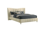 315956Q Evelyn Upholstered Queen Panel Platform Bed Ivory