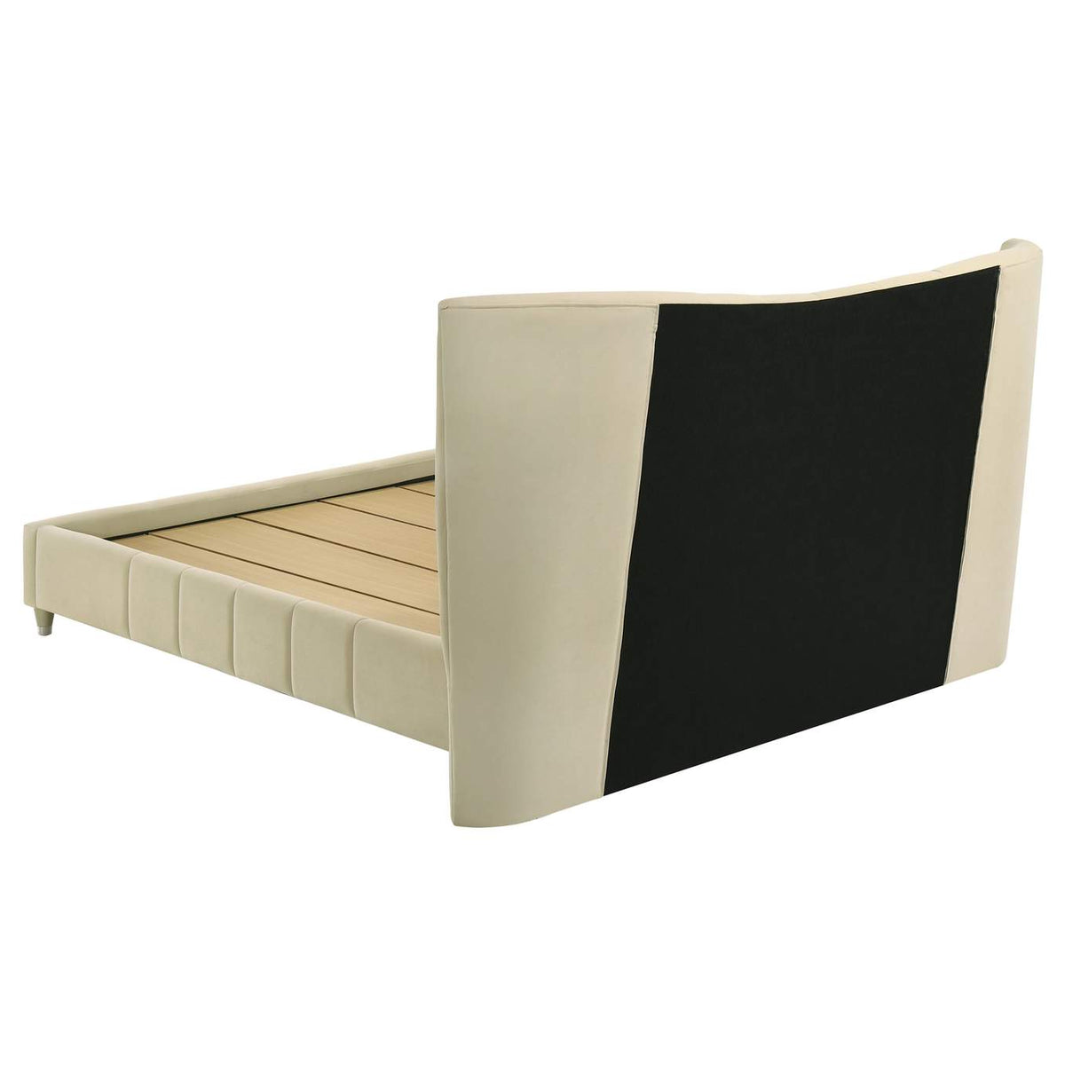 315956Q Evelyn Upholstered Queen Panel Platform Bed Ivory