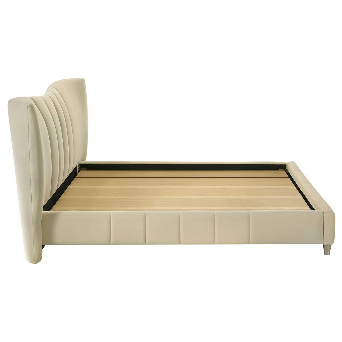 315956Q Evelyn Upholstered Queen Panel Platform Bed Ivory