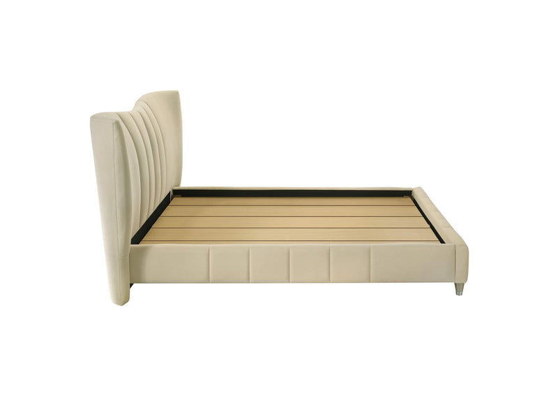 315956Q Evelyn Upholstered Queen Panel Platform Bed Ivory