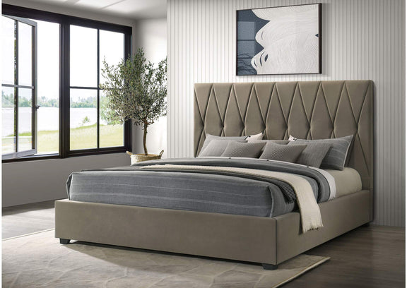 315975KE Delsea Upholstered Eastern King Platform Bed Light Brown