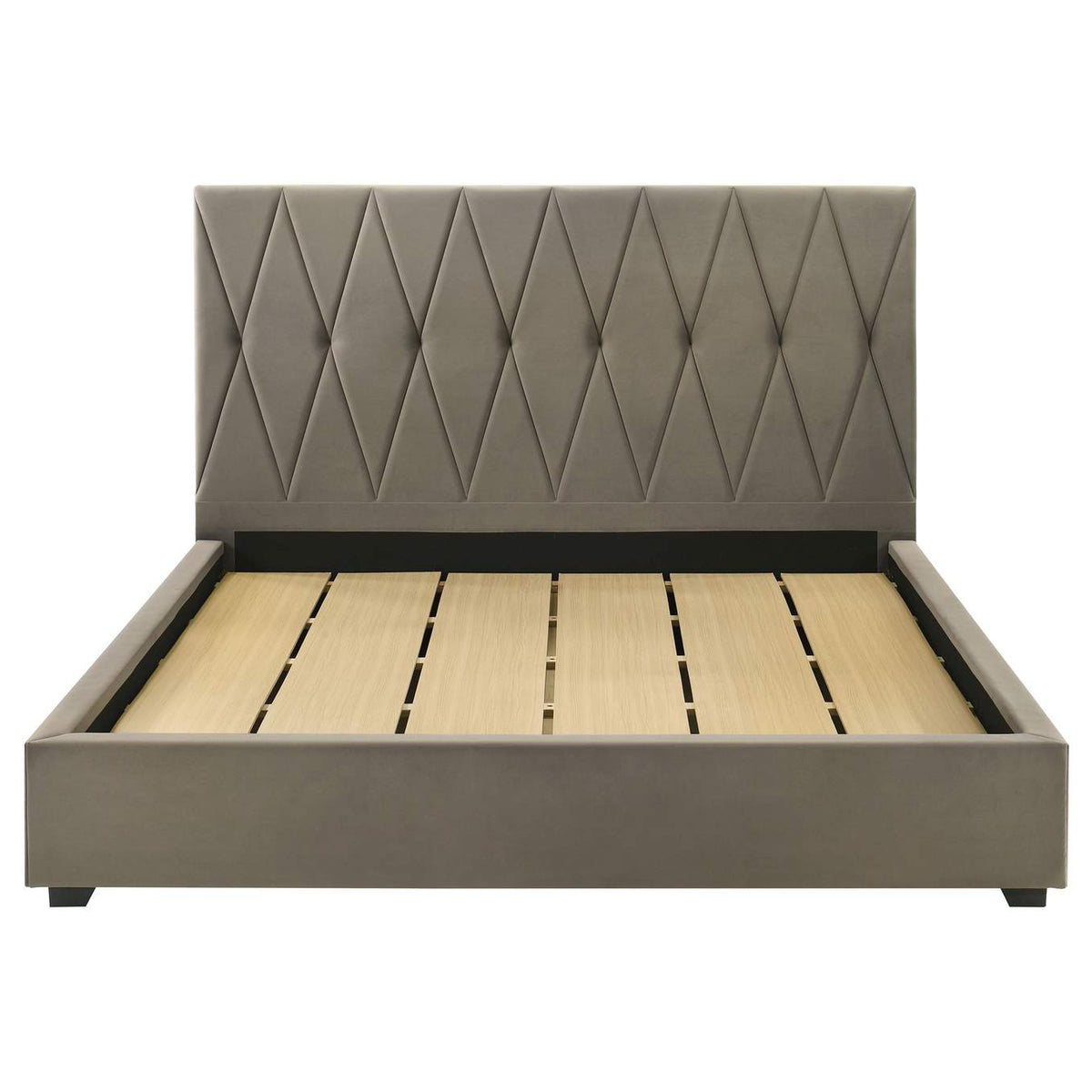 315975KE Delsea Upholstered Eastern King Platform Bed Light Brown