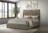 315975Q Delsea Upholstered Queen Panel Platform Bed Light Brown
