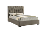 315975Q Delsea Upholstered Queen Panel Platform Bed Light Brown