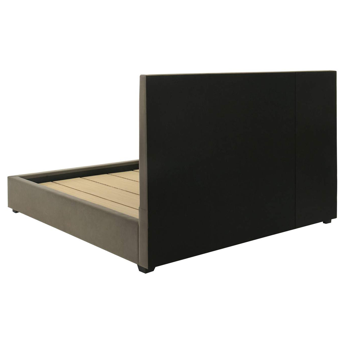 315975Q Delsea Upholstered Queen Panel Platform Bed Light Brown