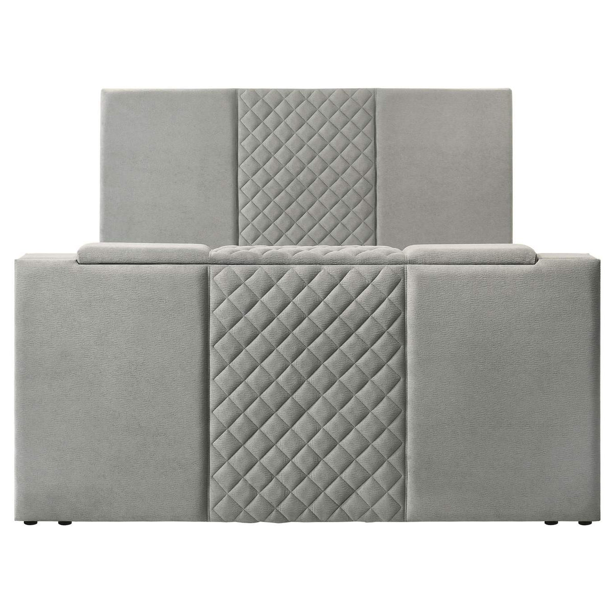 315994KE Tara 61-inch Upholstered Eastern King Panel TV Bed Grey