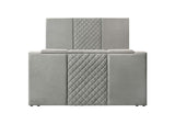 315994KE Tara 61-inch Upholstered Eastern King Panel TV Bed Grey