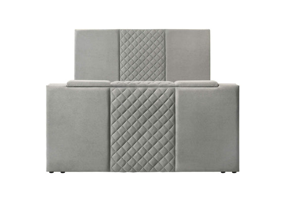 315994KE Tara 61-inch Upholstered Eastern King Panel TV Bed Grey