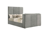 315994Q Tara 61-inch Upholstered Queen Panel TV Bed Grey