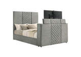 315994Q Tara 61-inch Upholstered Queen Panel TV Bed Grey