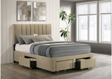 316010F Wheatland 4-drawer Upholstered Full Storage Bed Light Brown