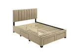 316010F Wheatland 4-drawer Upholstered Full Storage Bed Light Brown