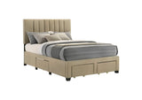 316010F Wheatland 4-drawer Upholstered Full Storage Bed Light Brown