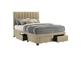 316010F Wheatland 4-drawer Upholstered Full Storage Bed Light Brown