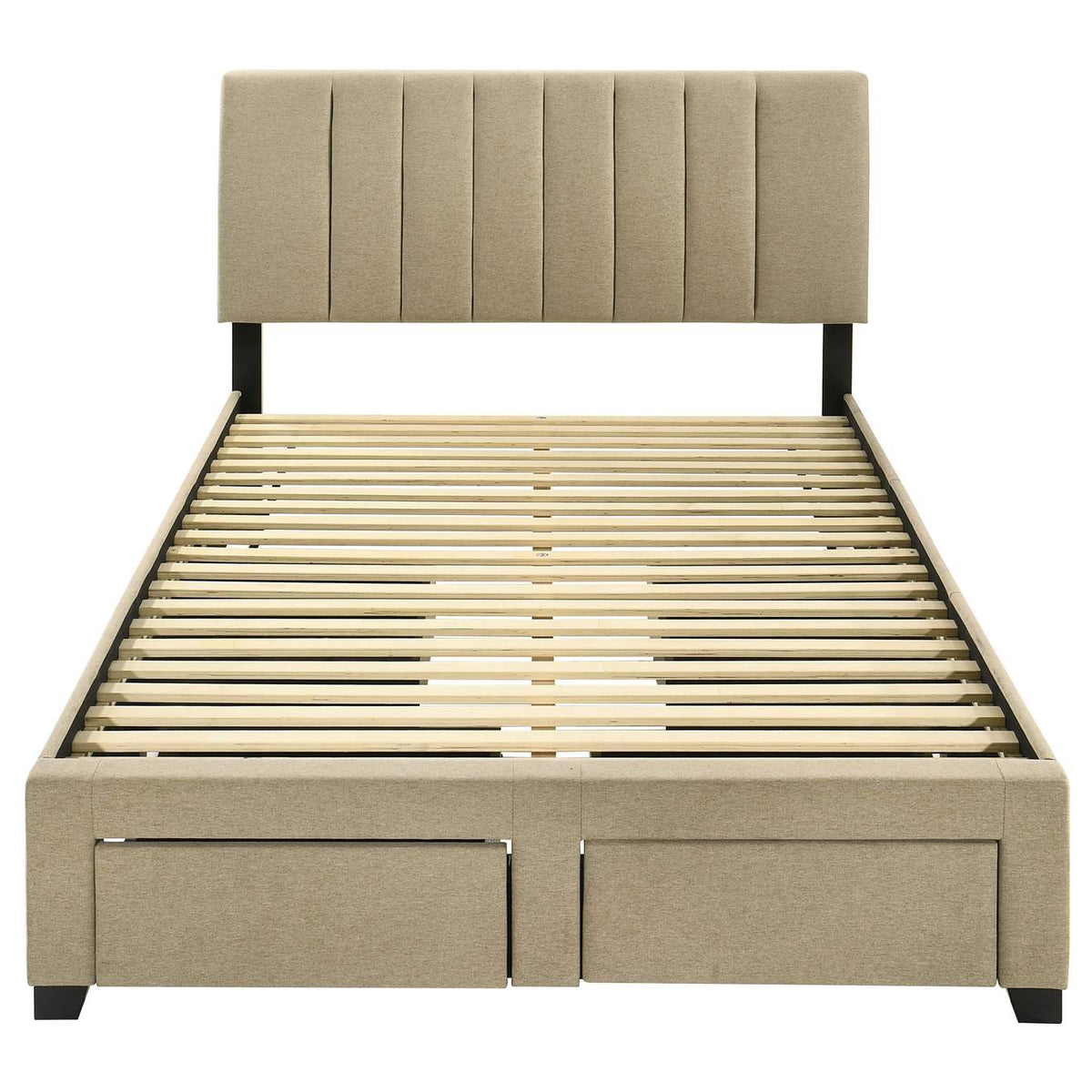 316010F Wheatland 4-drawer Upholstered Full Storage Bed Light Brown