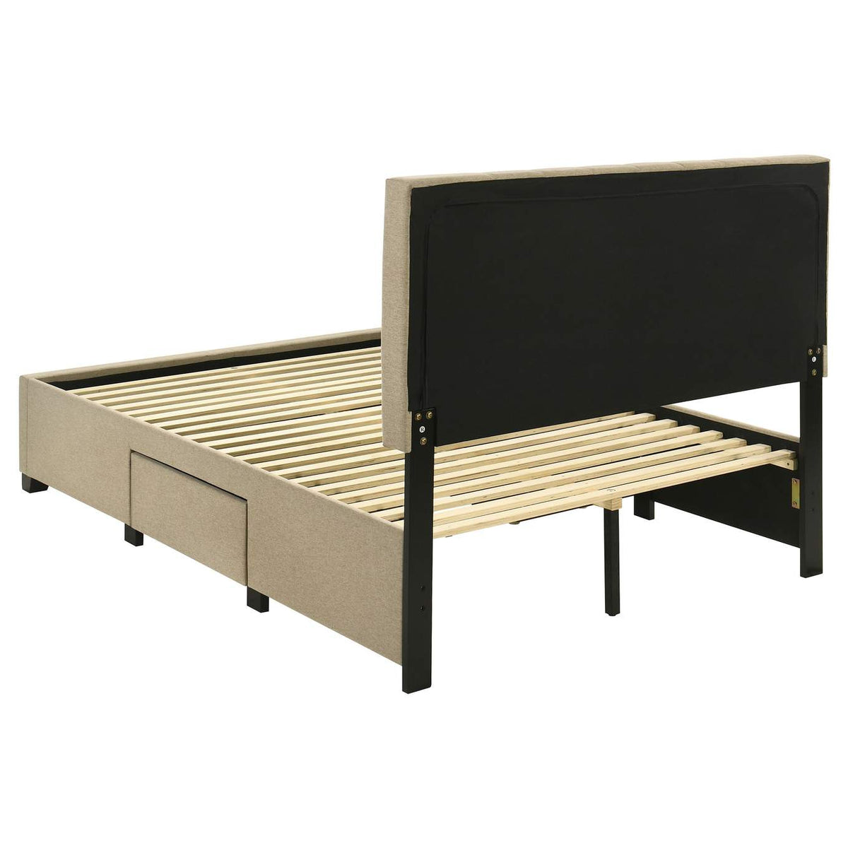 316010F Wheatland 4-drawer Upholstered Full Storage Bed Light Brown