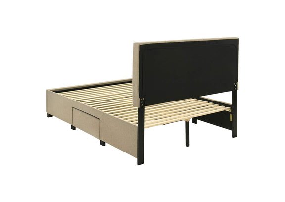 316010F Wheatland 4-drawer Upholstered Full Storage Bed Light Brown