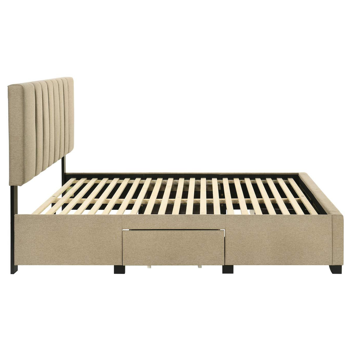 316010F Wheatland 4-drawer Upholstered Full Storage Bed Light Brown