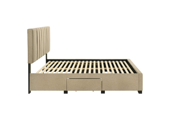 316010F Wheatland 4-drawer Upholstered Full Storage Bed Light Brown
