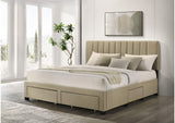 316010KE Wheatland 4-drawer Upholstered Eastern King Storage Bed Brown