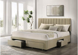 316010KE Wheatland 4-drawer Upholstered Eastern King Storage Bed Brown