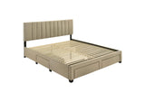 316010KE Wheatland 4-drawer Upholstered Eastern King Storage Bed Brown