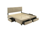 316010KE Wheatland 4-drawer Upholstered Eastern King Storage Bed Brown