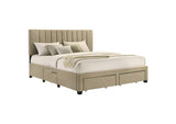 316010KE Wheatland 4-drawer Upholstered Eastern King Storage Bed Brown