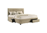 316010KE Wheatland 4-drawer Upholstered Eastern King Storage Bed Brown
